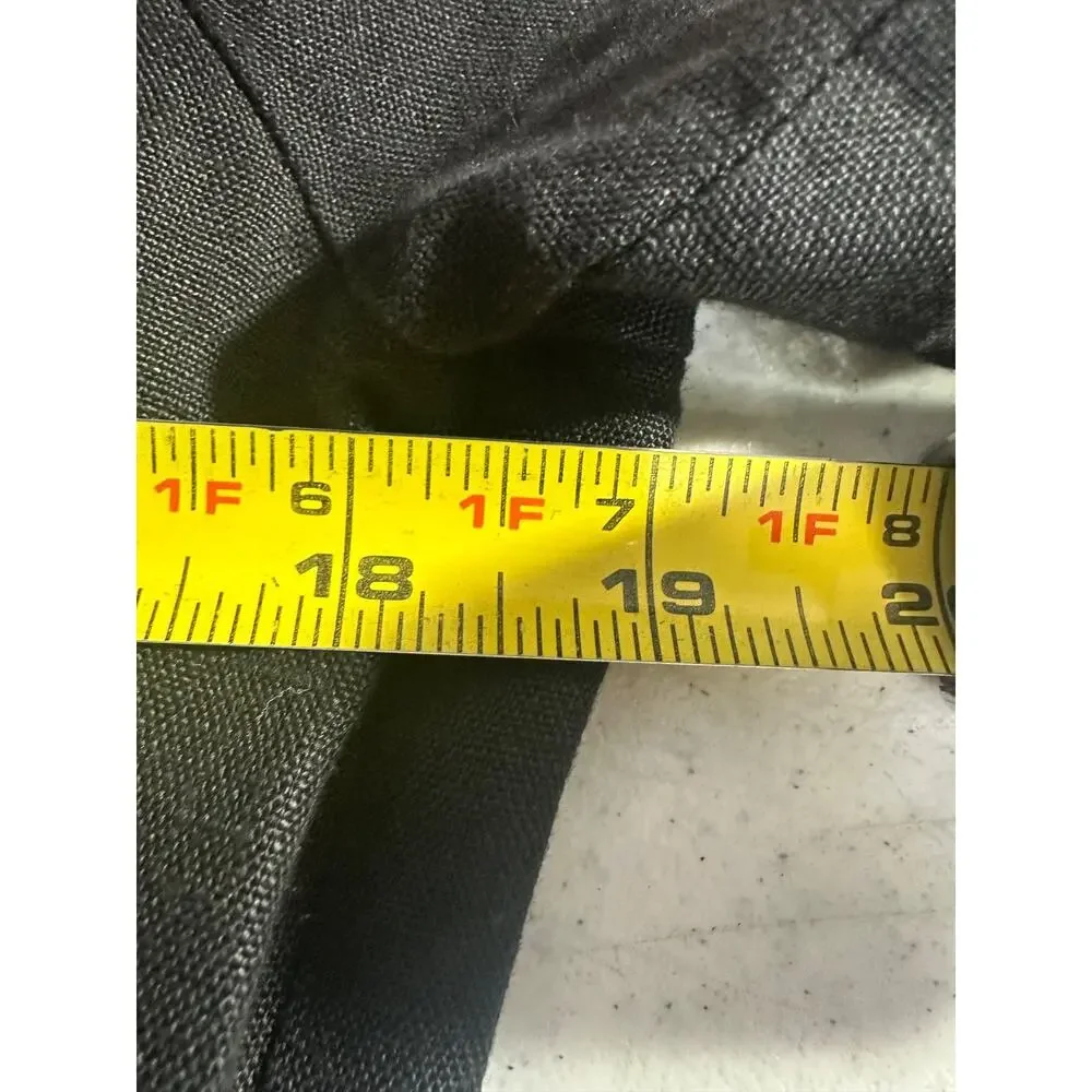 Brooks Brothers Irish Linen Button Front Shirt Dress Sz 8 Button Black Lined D36 - Picture 4 of 5